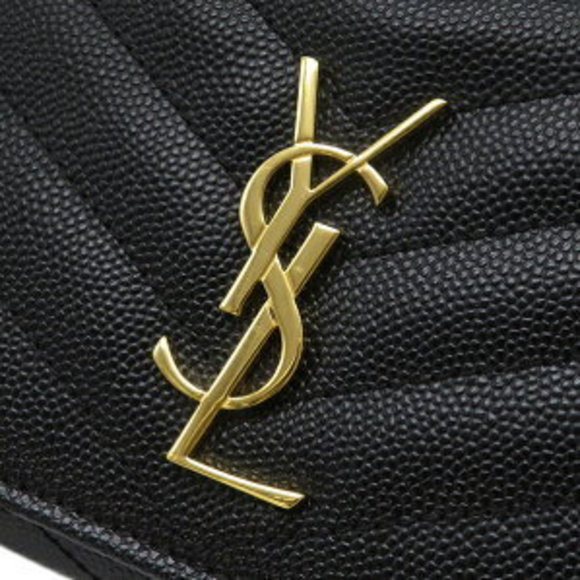 Saint Laurent Trifold Wallet Monogram Leather Black YSL - Picture 5 of 12